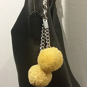 Coach Shearling Bag Charm Keychain Pom Pom
